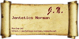 Jentetics Norman névjegykártya